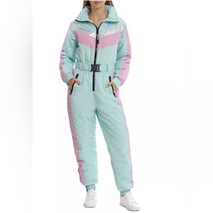 Avec Les Filles Mint and Pink ski snow suit